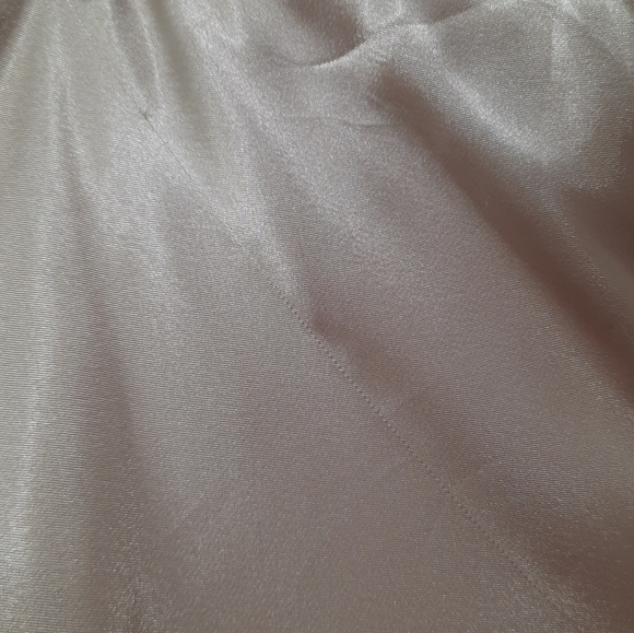 Nicole Miller New York Slip On Midi Skirt Satin Feel Shiny Tan Womens Size Small - Picture 10 of 11